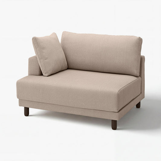 UPPÅKRA 1.5-seat module, with armrest left/Samsala grey-beige, 127x95x107 cm
