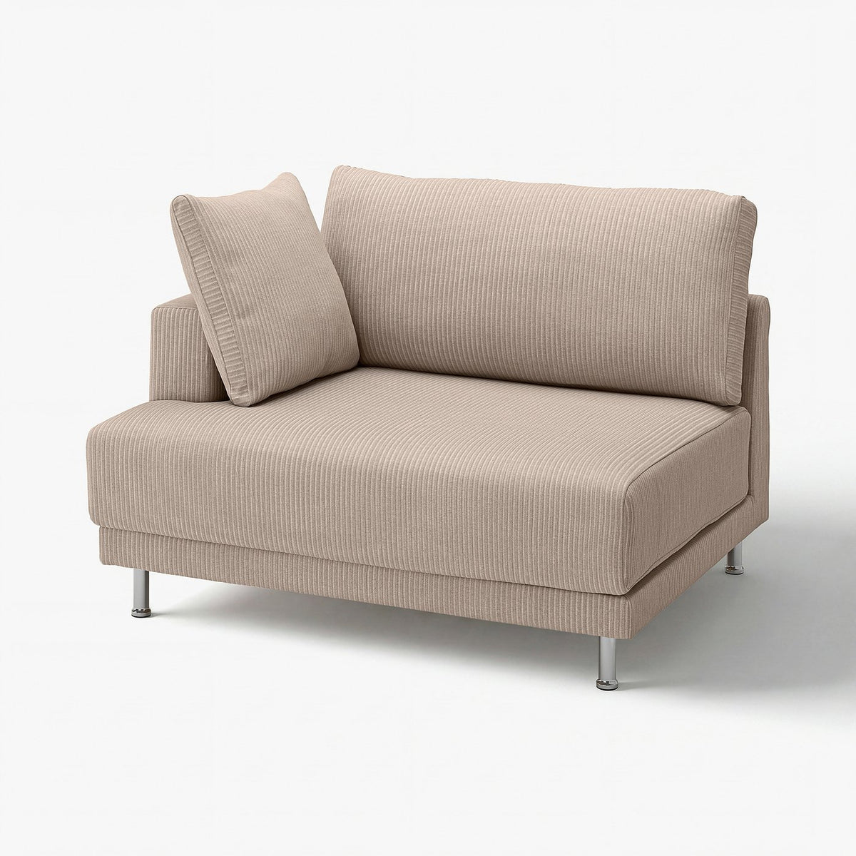 UPPÅKRA 1.5-seat module, with armrest left/Samsala grey-beige, 127x95x107 cm