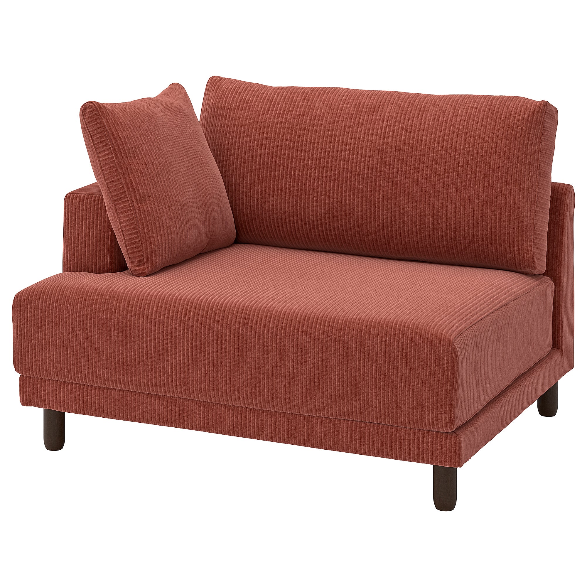 UPPÅKRA 1.5-seat module, with armrest left/Samsala brown-red, 127x95x107 cm