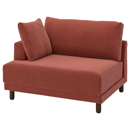 UPPÅKRA 1.5-seat module, with armrest left/Samsala brown-red, 127x95x107 cm
