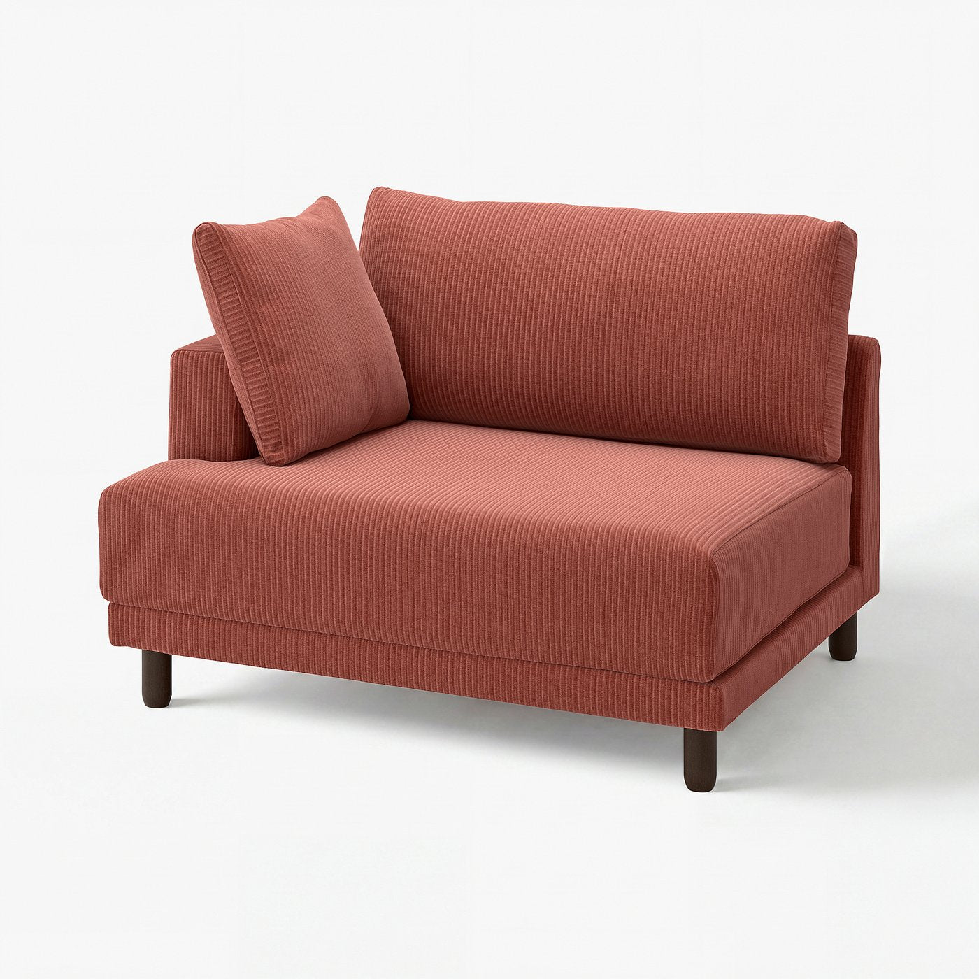 UPPÅKRA 1.5-seat module, with armrest left/Samsala brown-red, 127x95x107 cm