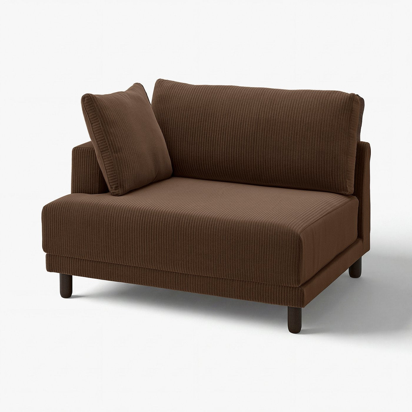 UPPÅKRA 1.5-seat module, with armrest left/Samsala dark brown, 127x95x107 cm