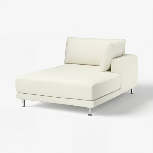 UPPÅKRA chaise longue module, with armrest right/Axvall off-white, 127x46x180 cm