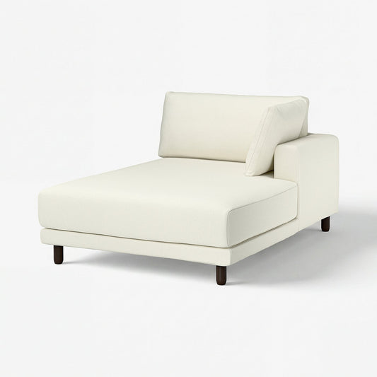 UPPÅKRA chaise longue module, with armrest right/Axvall off-white, 127x95x180 cm