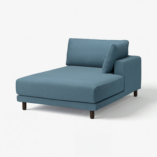 UPPÅKRA chaise longue module, with armrest right/Axvall dark grey-blue, 127x95x180 cm