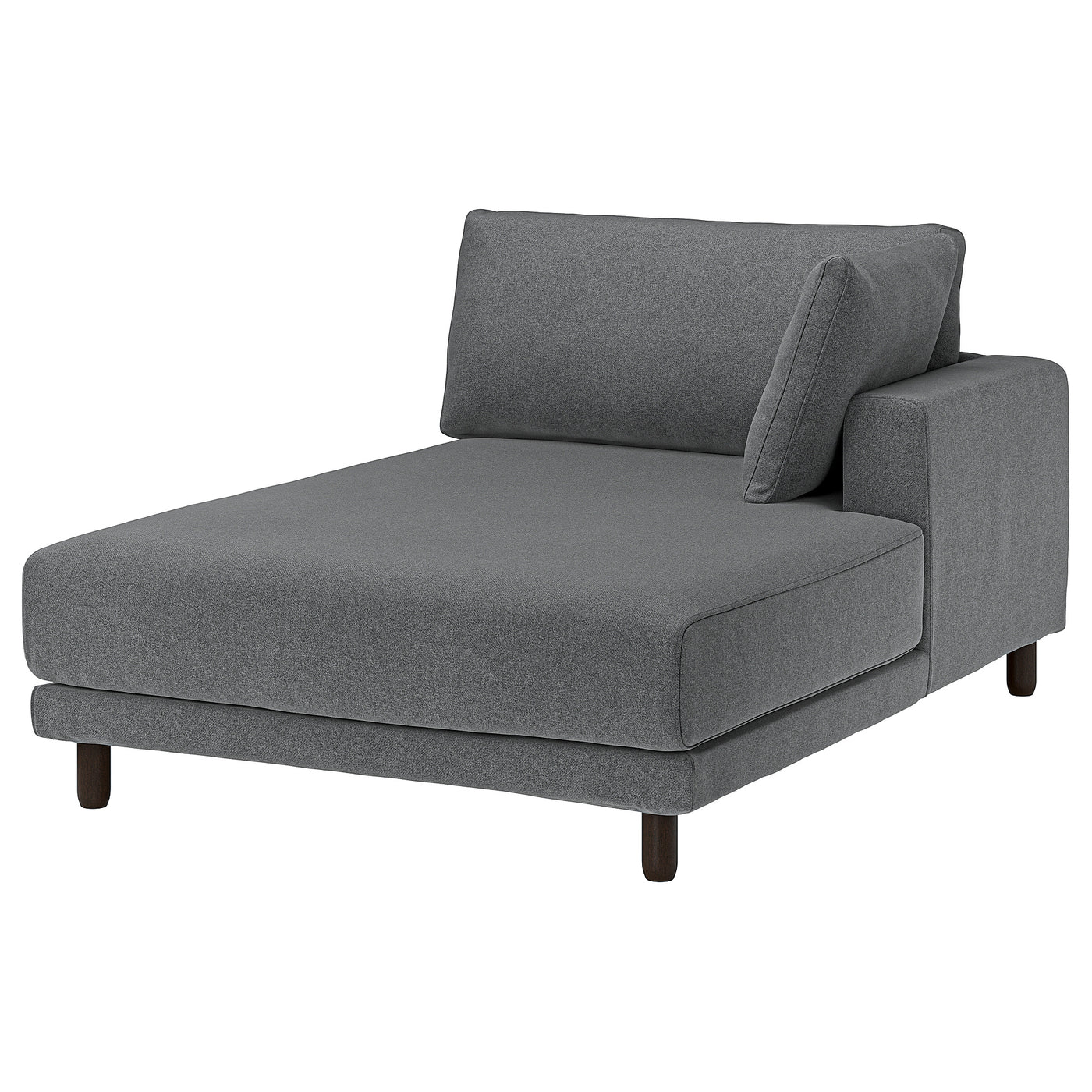 UPPÅKRA chaise longue module, with armrest right/Johanneshov dark grey, 127x95x180 cm