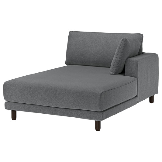UPPÅKRA chaise longue module, with armrest right/Johanneshov dark grey, 127x95x180 cm