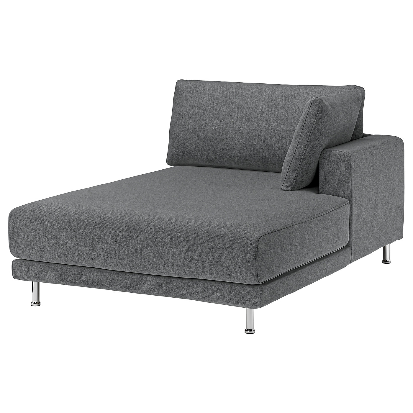 UPPÅKRA chaise longue module, with armrest right/Johanneshov dark grey, 127x46x180 cm