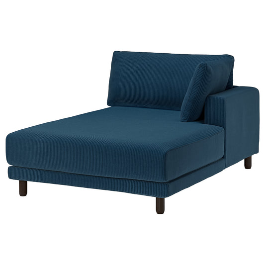 UPPÅKRA chaise longue module, with armrest right/Samsala dark blue, 127x95x180 cm