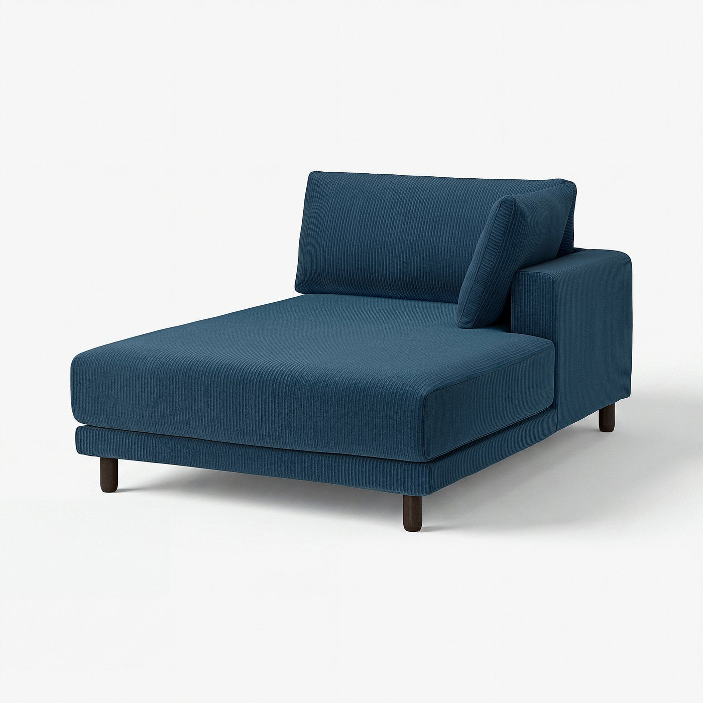 UPPÅKRA chaise longue module, with armrest right/Samsala dark blue, 127x95x180 cm