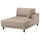 UPPÅKRA chaise longue module, with armrest right/Samsala grey-beige, 127x95x180 cm