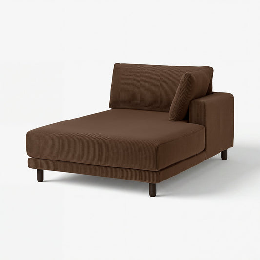 UPPÅKRA chaise longue module, with armrest right/Samsala dark brown, 127x95x180 cm