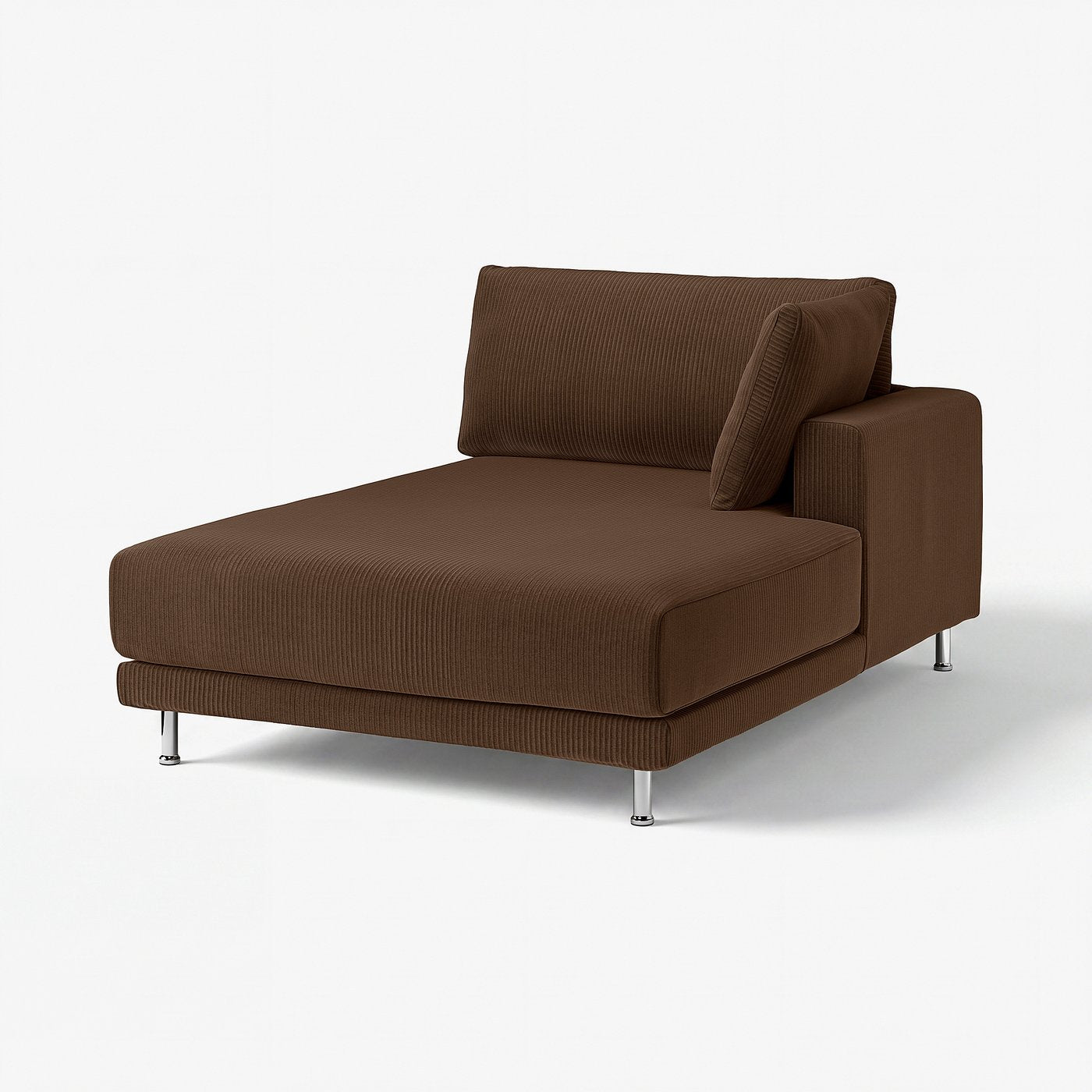 UPPÅKRA chaise longue module, with armrest right/Samsala dark brown, 127x46x180 cm