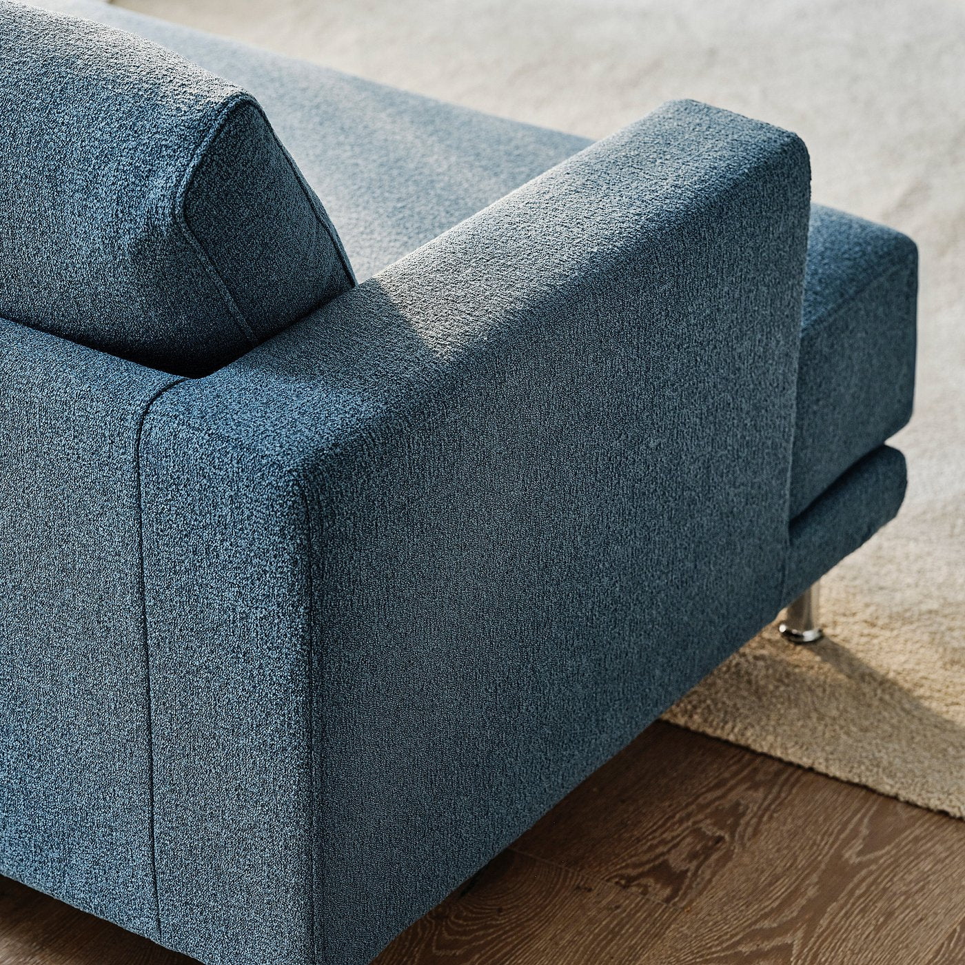 UPPÅKRA chaise longue module, with armrest left/Axvall dark grey-blue, 127x46x180 cm