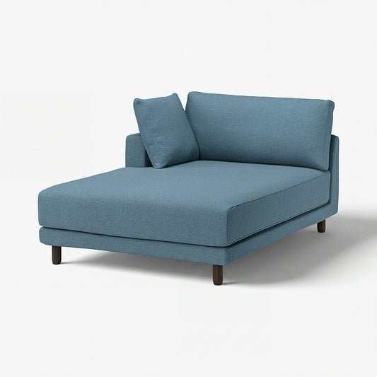 UPPÅKRA chaise longue module, with armrest left/Axvall dark grey-blue, 127x95x180 cm