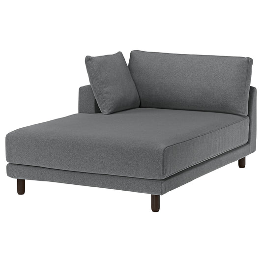 UPPÅKRA chaise longue module, with armrest left/Johanneshov dark grey, 127x95x180 cm