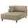 UPPÅKRA chaise longue module, with armrest left/Johanneshov brown-beige, 127x95x180 cm