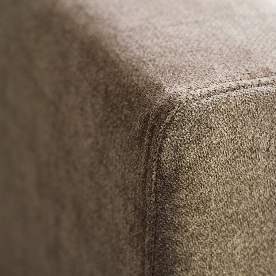 UPPÅKRA chaise longue module, with armrest left/Johanneshov brown-beige, 127x14x180 cm