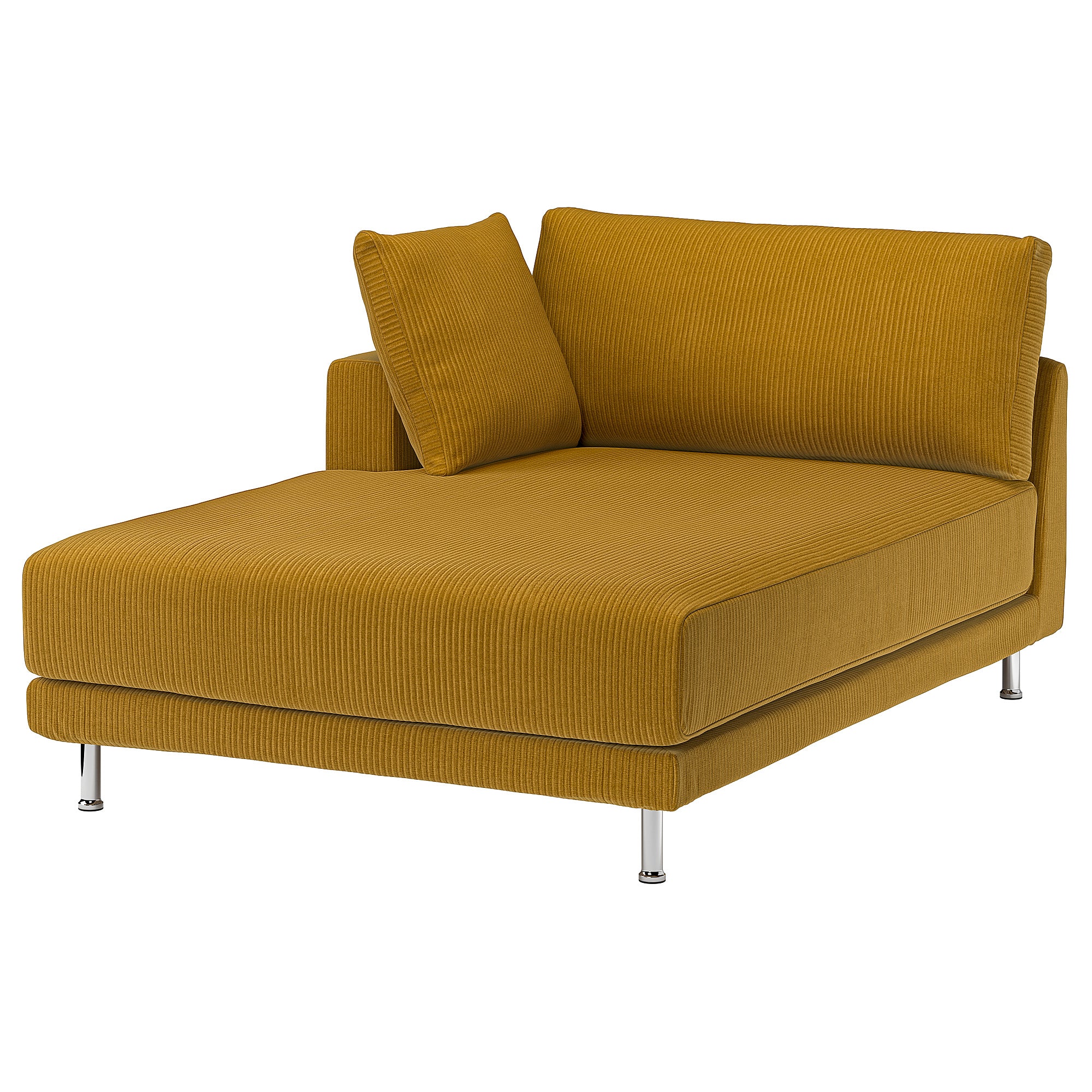 UPPÅKRA chaise longue module, with armrest left/Samsala yellow-brown, 127x46x180 cm