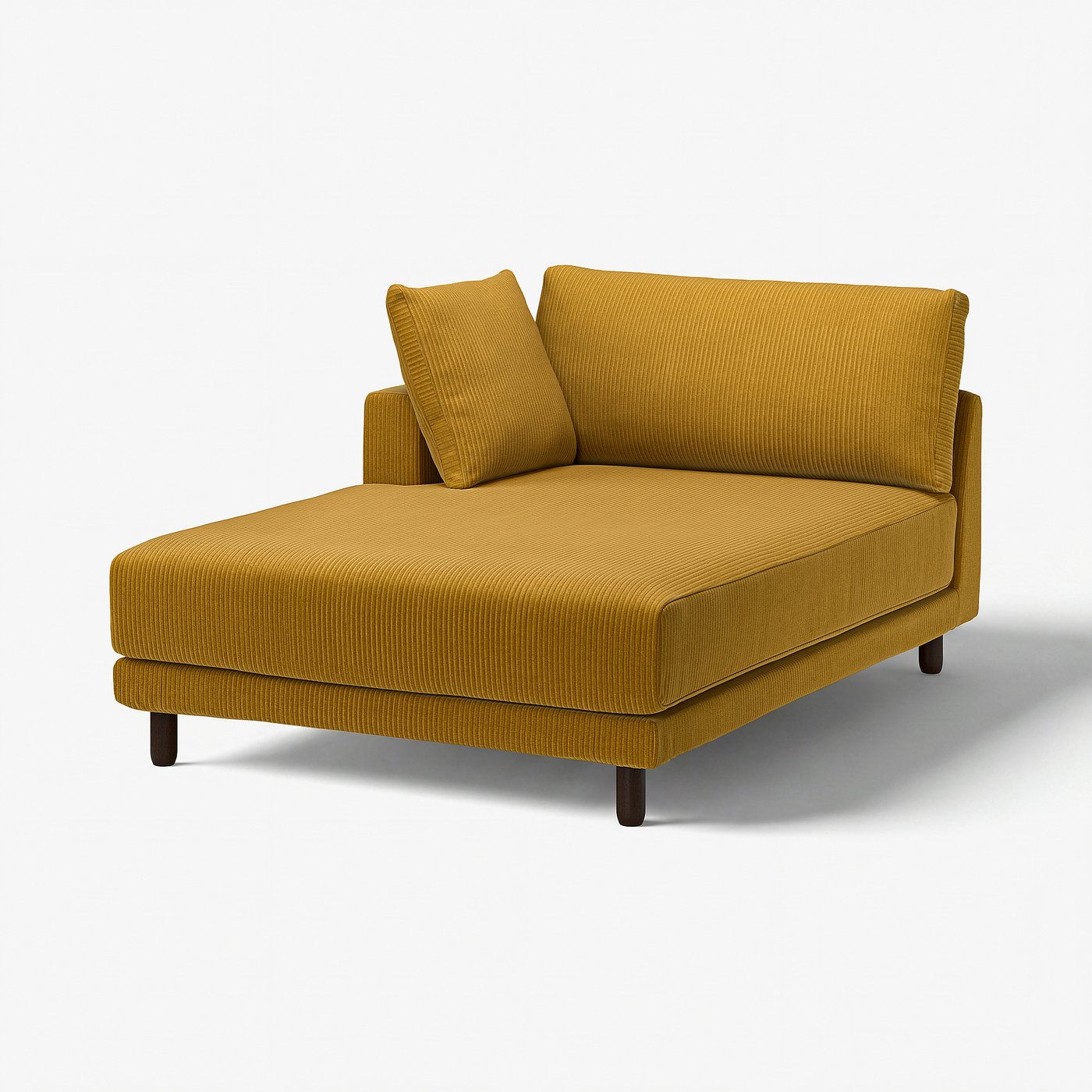 UPPÅKRA chaise longue module, with armrest left/Samsala yellow-brown, 127x95x180 cm