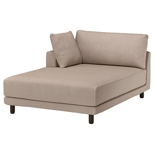 UPPÅKRA chaise longue module, with armrest left/Samsala grey-beige, 127x95x180 cm