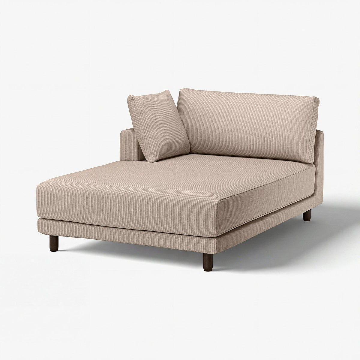 UPPÅKRA chaise longue module, with armrest left/Samsala grey-beige, 127x95x180 cm