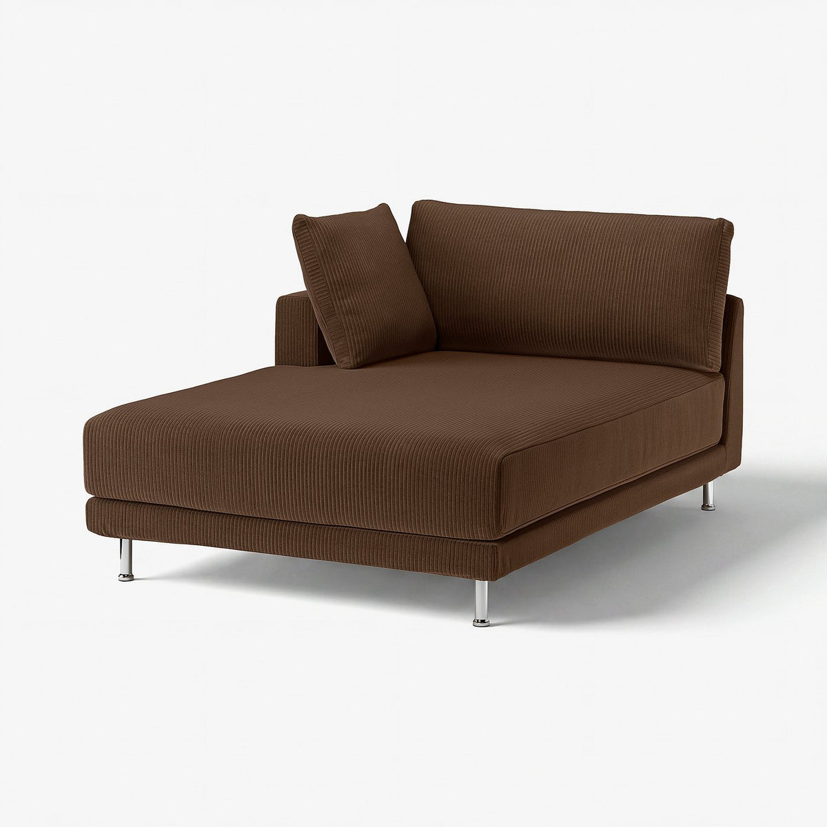 UPPÅKRA chaise longue module, with armrest left/Samsala dark brown, 127x46x180 cm