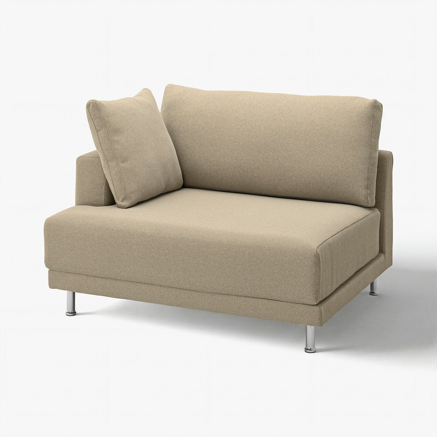 UPPÅKRA cover for 1.5-seat module, left, Johanneshov brown-beige, 70x71x95 cm