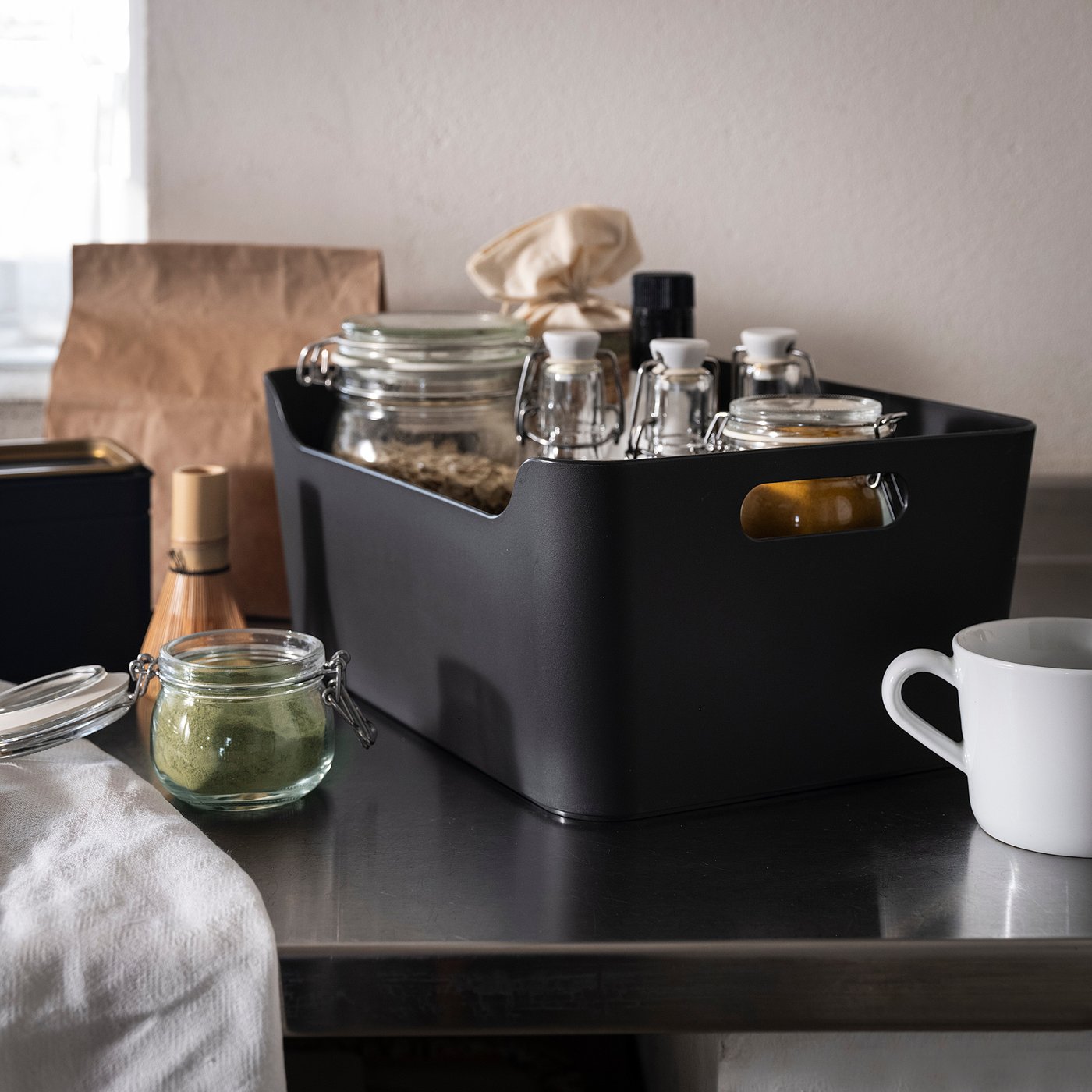 UPPDATERA box, anthracite, 33.5x14.5x24 cm