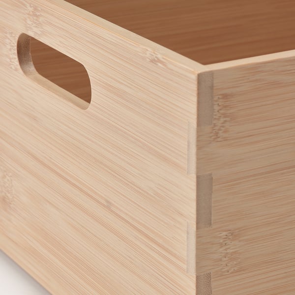 UPPDATERA storage box, light bamboo, 24x32x15 cm