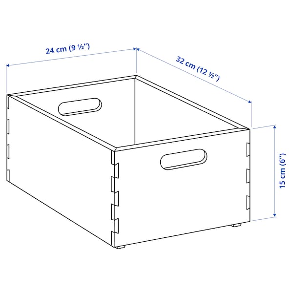 UPPDATERA - Storage box, light bamboo, 24x32x15 cm