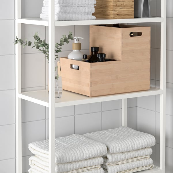 UPPDATERA storage box, light bamboo, 24x32x15 cm