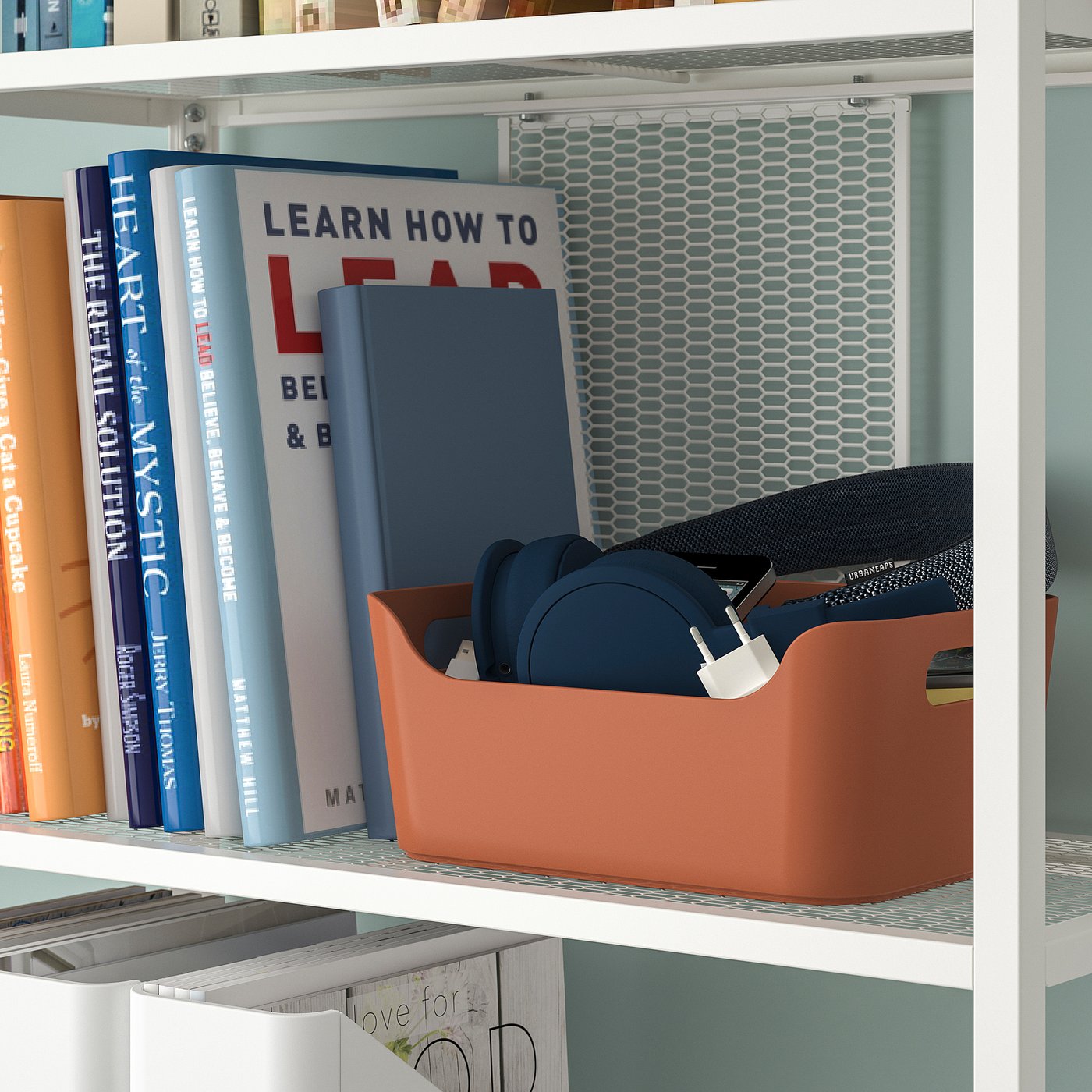 UPPDATERA box, red-brown, 24x10x17 cm