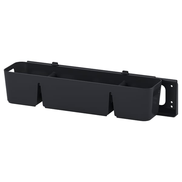 UPPDATERA box with slider, anthracite, 50x15x12 cm