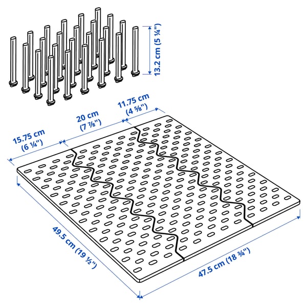 UPPDATERA pegboard drawer organiser, anthracite, 60 cm