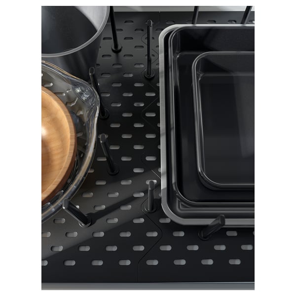 UPPDATERA - UPPDATERA Pegboard drawer organiser, anthracite, 80 cm