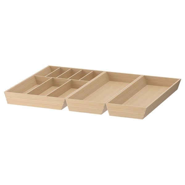 UPPDATERA cutlery tray/2 utensil trays, light bamboo, 72x50 cm
