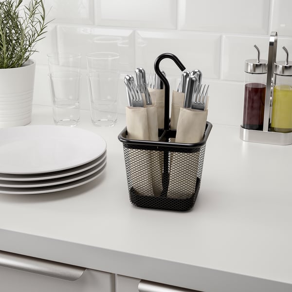 UPPDATERA cutlery caddy, anthracite, 12x12 cm
