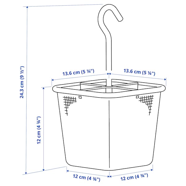 Ikea UPPDATERA - Cutlery caddy, anthracite, 12x12 cm