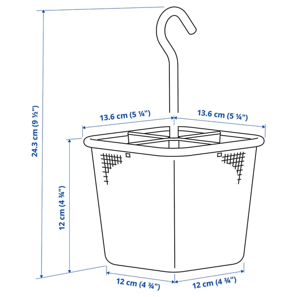 UPPDATERA - UPPDATERA Cutlery caddy, anthracite, 12x12 cm