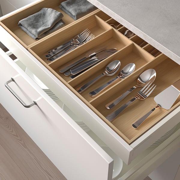 UPPDATERA cutlery tray, light bamboo, 52x50 cm