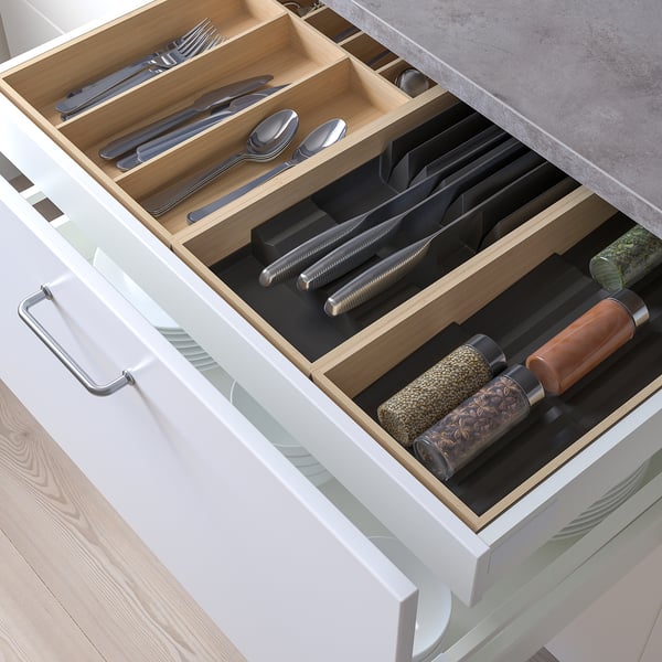 UPPDATERA - UPPDATERA Cutl tray/trays w knife+spice racks, light bamboo, 72x50 cm