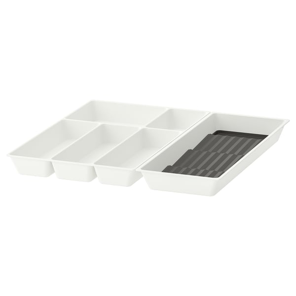 UPPDATERA - UPPDATERA Cutlery tray/tray with spice rack, white/anthracite, 52x50 cm