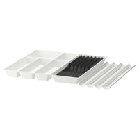 UPPDATERA cutlery+utsl trays/knife+spice rack, white/anthracite, 72x50 cm