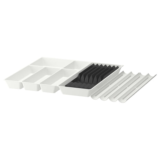 UPPDATERA cutlery+utsl trays/knife+spice rack, white/anthracite, 716 mmx50 mmx495 mm cm