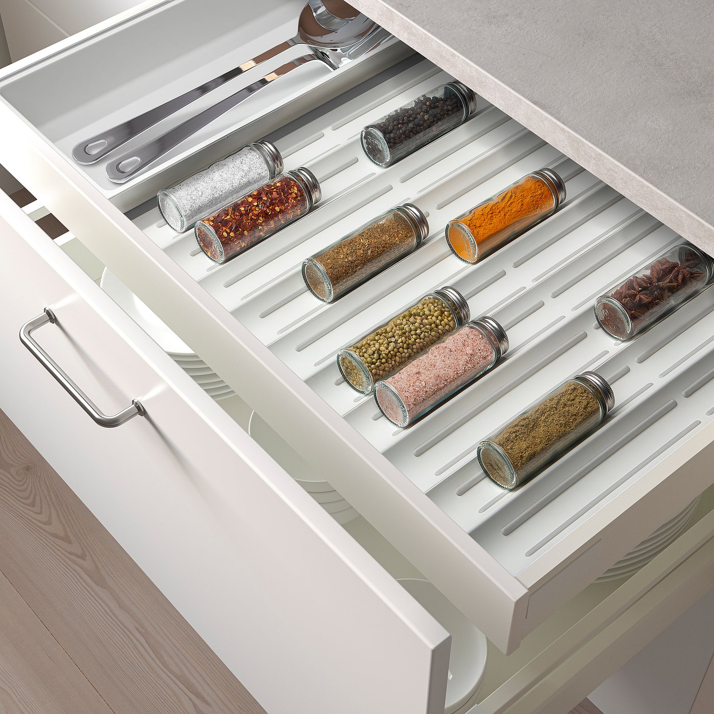 UPPDATERA spice rack, white, 49.5x10 cm