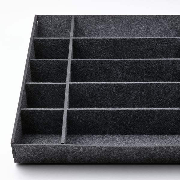 UPPDATERA - UPPDATERA Adjustable organiser for drawer, grey, 60 cm