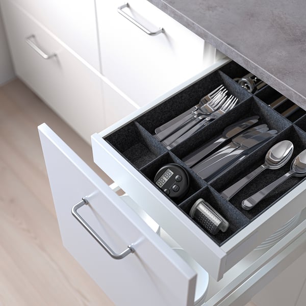 UPPDATERA - UPPDATERA Adjustable organiser for drawer, grey, 40 cm