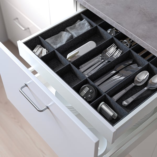 UPPDATERA - UPPDATERA Adjustable organiser for drawer, grey, 60 cm