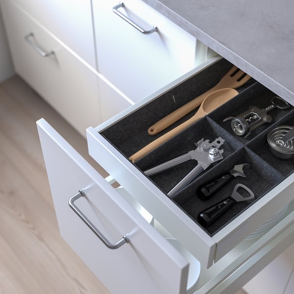 UPPDATERA - UPPDATERA Adjustable organiser for drawer, grey, 40 cm